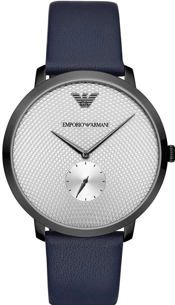 Emporio Armani Modern Slim Analog Silver Dial Blue Leather Strap Watch For Men - AR11214 Buy Now By Emporio Armani