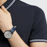 Emporio Armani Modern Slim Analog Silver Dial Blue Leather Strap Watch For Men - AR11214 Buy Now By Emporio Armani
