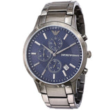 Emporio Armani Renato Chronograph Blue Dial Grey Steel Strap Watch For Men - A11215 Buy Now By Emporio Armani