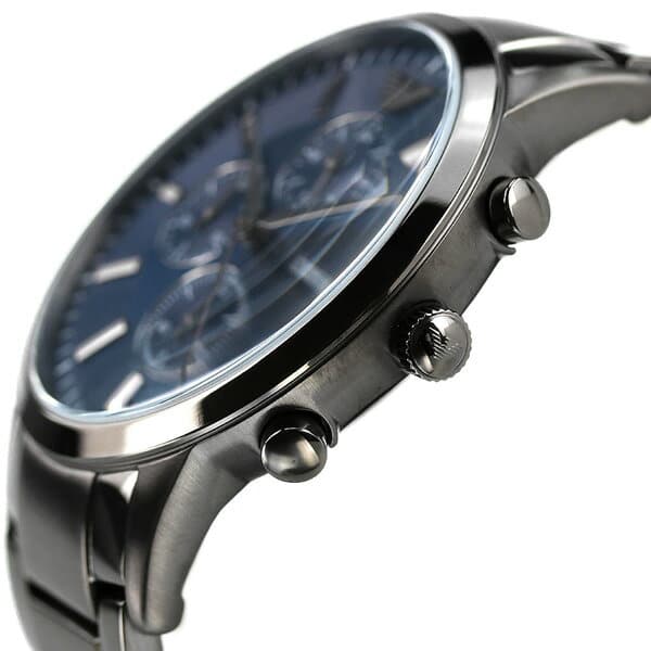 Emporio Armani Renato Chronograph Quartz Blue Dial Black Steel Strap Watch For Men - AR11215 Buy Now By Emporio Armani