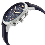 Emporio Armani Renato Chronograph Blue Dial Black Leather Strap Watch For Men - AR11216 Buy Now By Emporio Armani