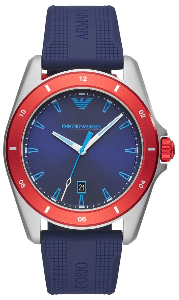 Emporio Armani Sigma Quartz Blue Dial Blue Silicone Strap Watch For Men - AR11217 Buy Now By Emporio Armani