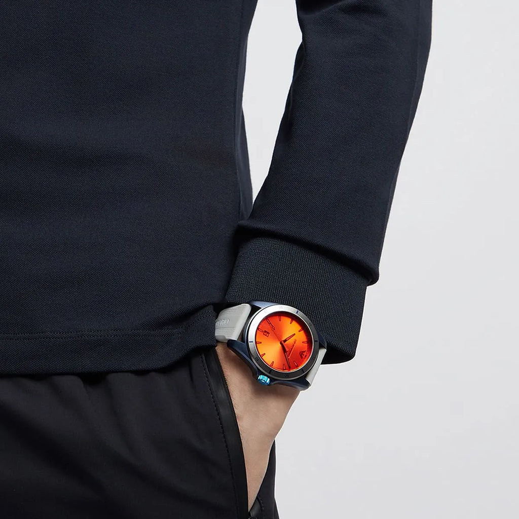 Emporio Armani Sigma Analog Orange Dial Grey Silicone Strap Watch For Men - AR11218 Buy Now By Emporio Armani