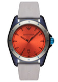 Emporio Armani Sigma Analog Orange Dial Grey Silicone Strap Watch For Men - AR11218 Buy Now By Emporio Armani