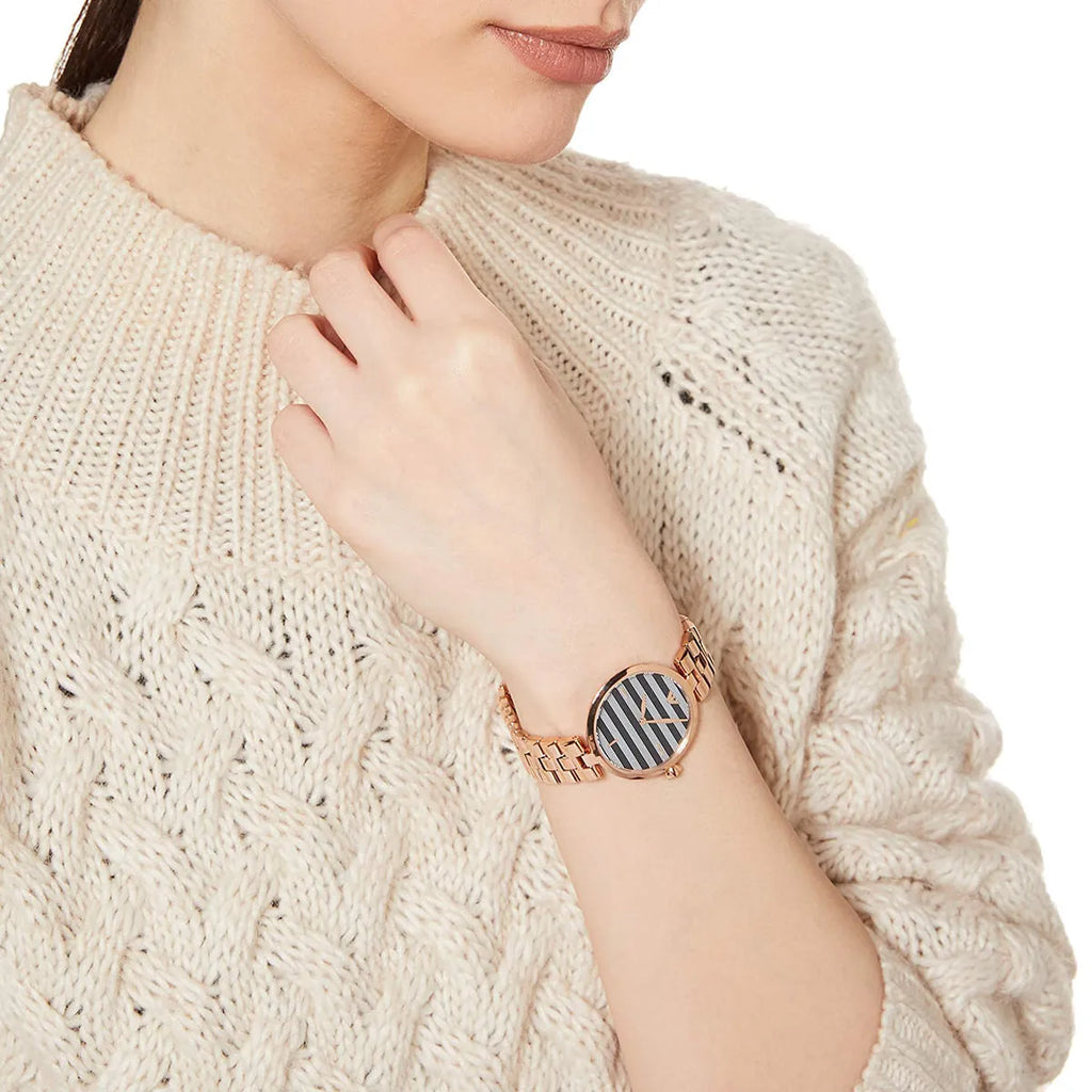 Emporio Armani Arianna Quartz Grey Dial Rose Gold Steel Strap Watch For Women - AR11220 Buy Now By Emporio Armani