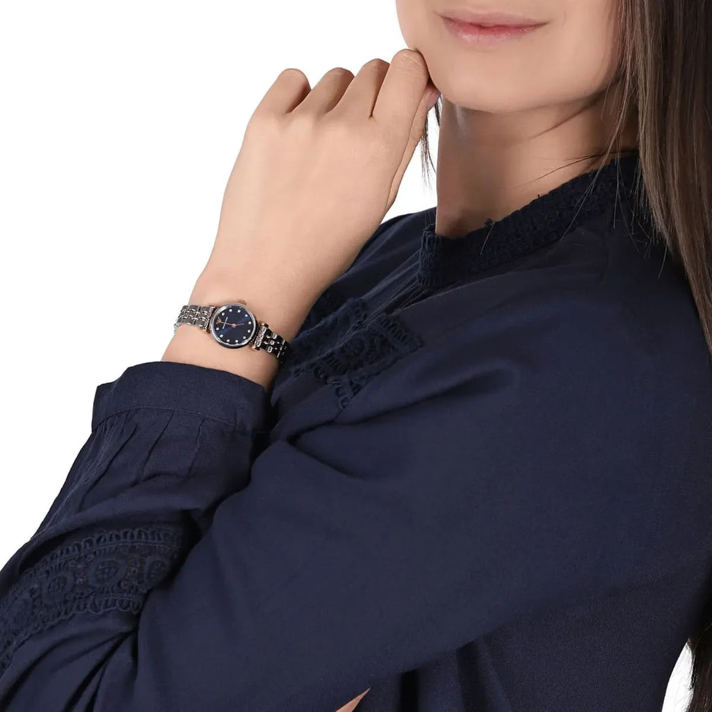 Emporio Armani Gianni T Bar Quartz Blue Dial Two Tone Steel Strap Watch For Women - AR11222 Buy Now By Emporio Armani