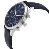 Emporio Armani Giovanni T Bar Chronograph Quartz Blue Dial Blue Leather Strap Watch For Men - AR11226 Buy Now By Emporio Armani