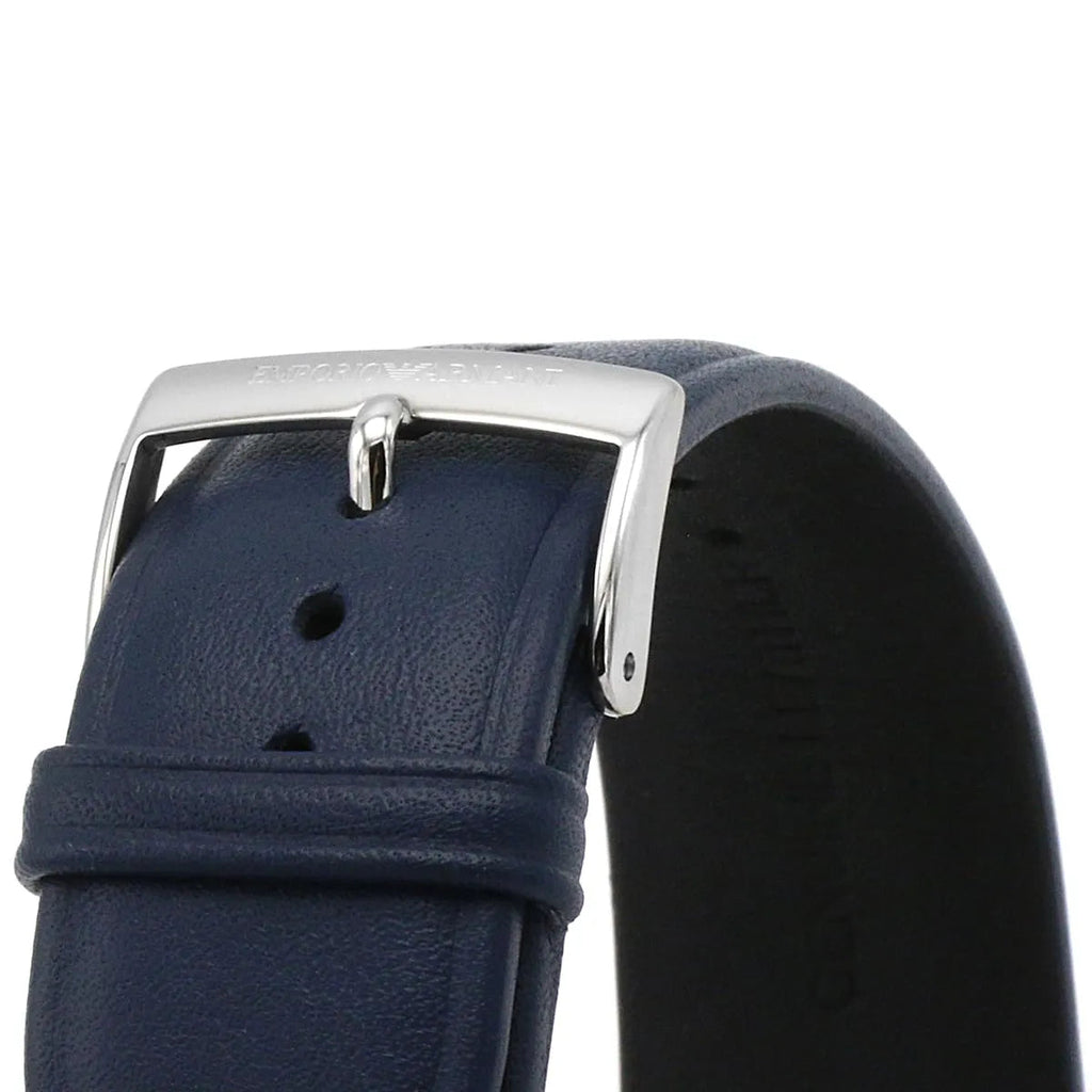 Emporio Armani Giovanni T Bar Chronograph Quartz Blue Dial Blue Leather Strap Watch For Men - AR11226 Buy Now By Emporio Armani