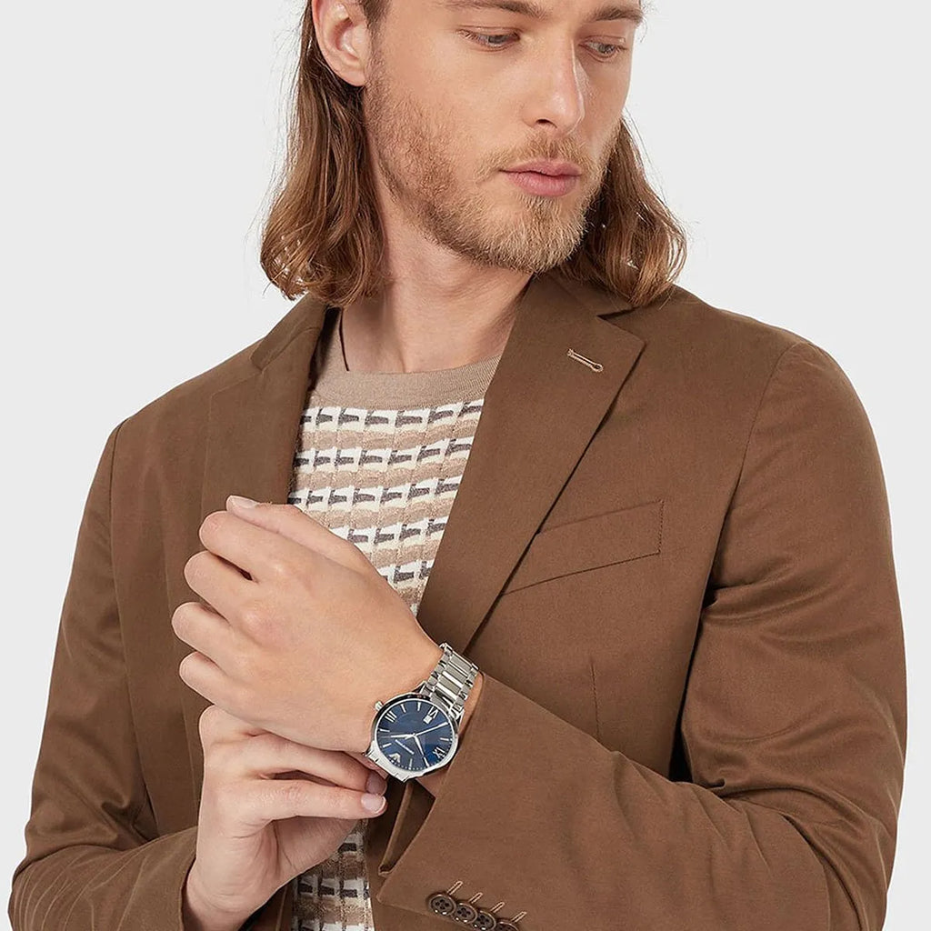 Emporio Armani Minimalist Quartz Green Dial Silver Mesh Bracelet Watch For Men - AR11578 Buy Now By Emporio Armani