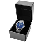 Emporio Armani Luigi Quartz Blue Dial Silver Mesh Bracelet Watch For Men - AR11230 Buy Now By Emporio Armani