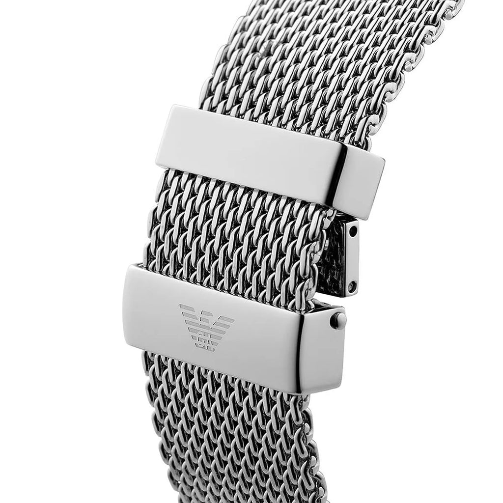 Emporio Armani Luigi Quartz Blue Dial Silver Mesh Bracelet Watch For Men - AR11230 Buy Now By Emporio Armani