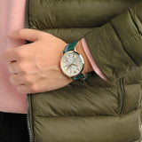 Emporio Armani Renato Chronograph Silver Dial Green Leather Strap Watch For Men - AR11233 Buy Now By Emporio Armani