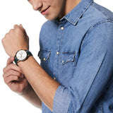 Emporio Armani Renato Chronograph Silver Dial Green Leather Strap Watch For Men - AR11233 Buy Now By Emporio Armani