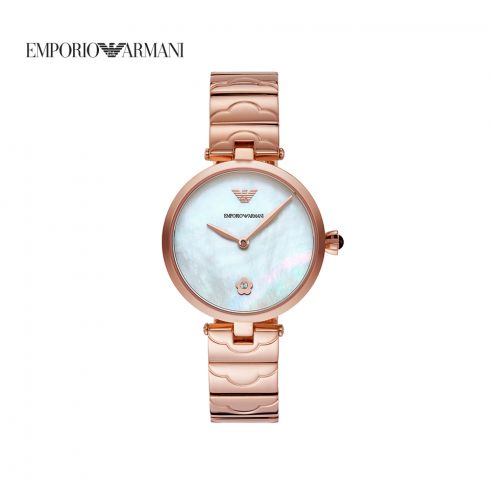 Emporio Armani Arianna White Mother of Pearl Dial Rose Gold Steel Strap Watch For Women - AR11236 Buy Now By Emporio Armani