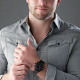 Emporio Armani Mario Chronograph Black Dial Black Steel Strap Watch For Men - AR11242 Buy Now By Emporio Armani