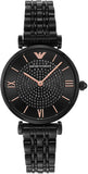 Emporio Armani Gianni T Bar All Black Diamond Dial Watch For Women - AR11245 Buy Now By Emporio Armani