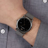 Emporio Armani Luigi Analog Black Dial Silver Mesh Bracelet Watch For Men - AR11272 Buy Now By Emporio Armani