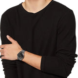 Emporio Armani Luigi Analog Black Dial Silver Mesh Bracelet Watch For Men - AR11272 Buy Now By Emporio Armani