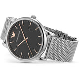 Emporio Armani Luigi Analog Black Dial Silver Mesh Bracelet Watch For Men - AR11272 Buy Now By Emporio Armani