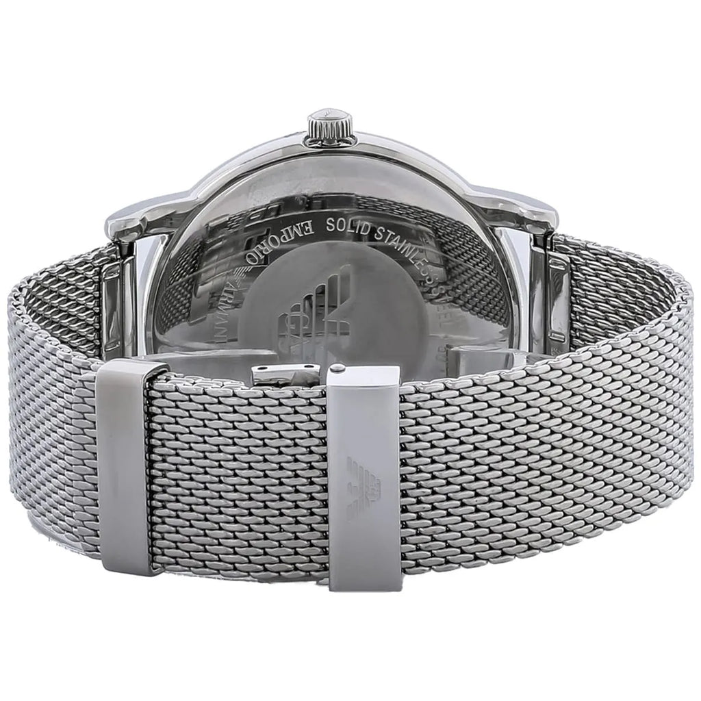 Emporio Armani Luigi Analog Black Dial Silver Mesh Bracelet Watch For Men - AR11272 Buy Now By Emporio Armani