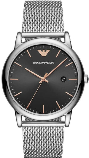 Emporio Armani Luigi Analog Black Dial Silver Mesh Bracelet Watch For Men - AR11272 Buy Now By Emporio Armani