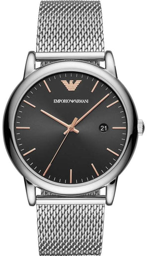 Emporio Armani Luigi Analog Black Dial Silver Mesh Bracelet Watch For Men - AR11272 Buy Now By Emporio Armani
