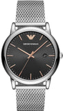 Emporio Armani Luigi Analog Black Dial Silver Mesh Bracelet Watch For Men - AR11272 Buy Now By Emporio Armani