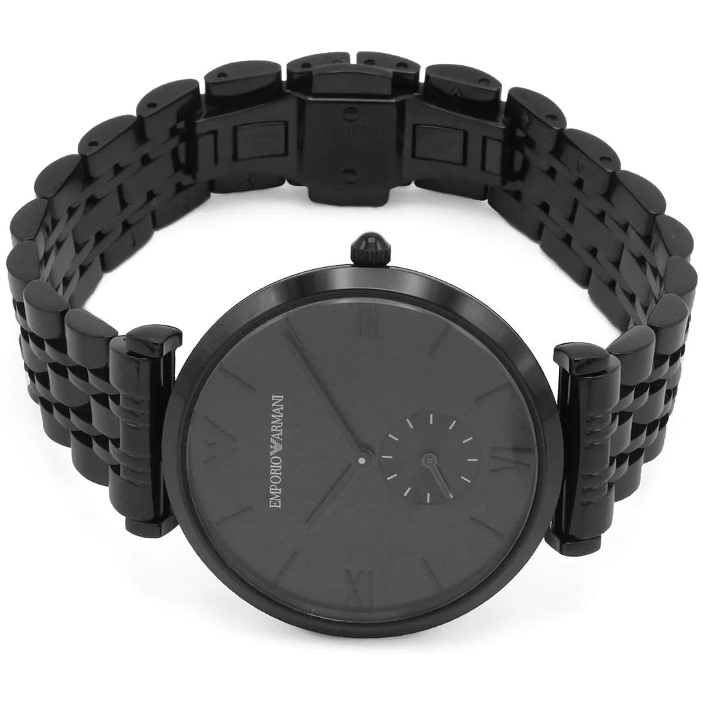 Emporio Armani Gianni T Bar Analog Black Dial Black Steel Strap Watch For Men - AR11299 Buy Now By Emporio Armani