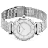 Emporio Armani Gianni T-Bar Quartz Mother of Pearl Dial Silver Mesh Bracelet Watch For Women - AR11319 Buy Now By Emporio Armani