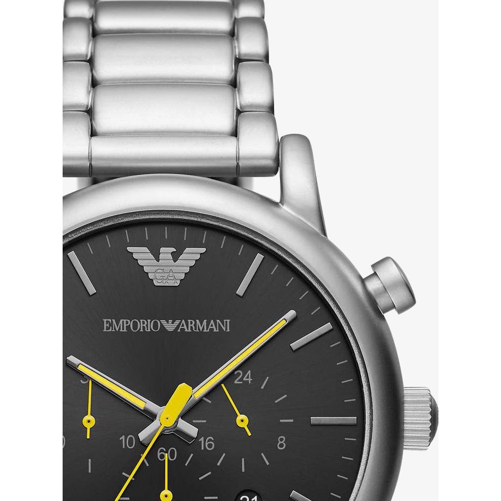 Emporio Armani Luigi Chronograph Black Dial Silver Steel Strap Watch For Men - AR11324 Buy Now By Emporio Armani