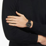 Emporio Armani Mario Chronograph Black Dial Black Leather Strap Watch For Men - AR11325 Buy Now By Emporio Armani