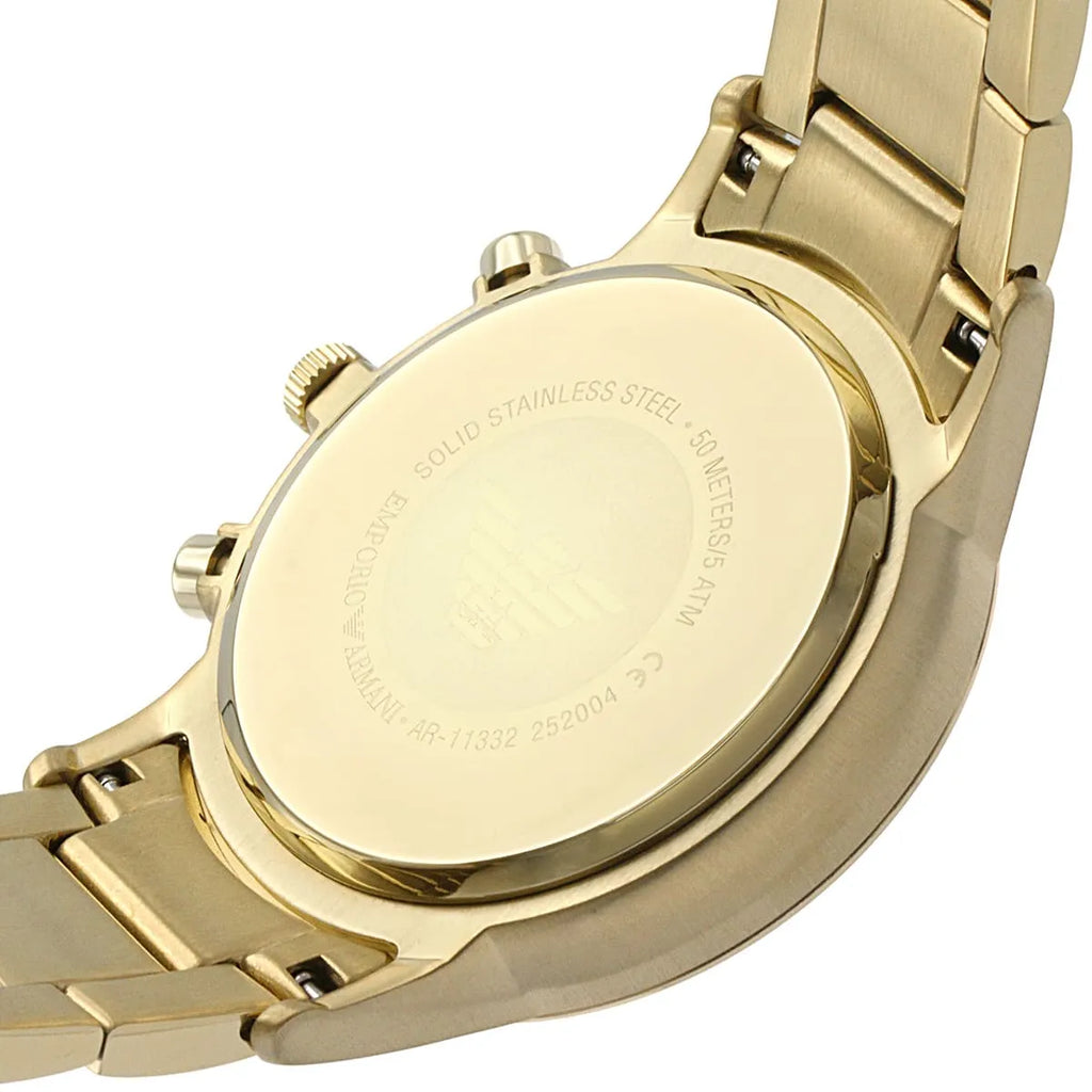 Emporio Armani Renato Chronograph White Dial Gold Steel Strap Watch For Men - AR11332 Buy Now By Emporio Armani