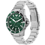 Emporio Armani Three Hand Green Dial Silver Steel Strap Watch For Men - AR11338 Buy Now By Emporio Armani