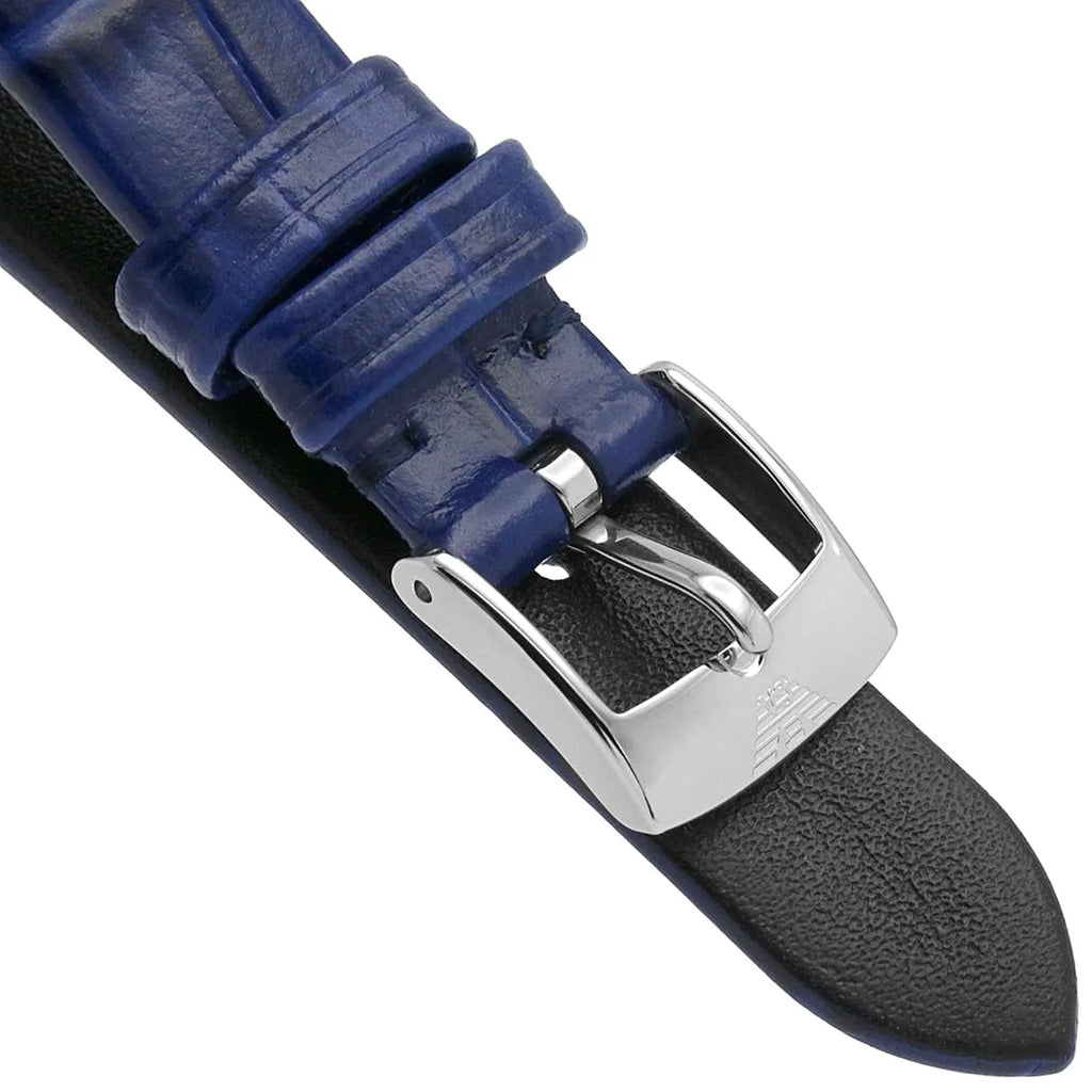 Emporio Armani Gianni T Bar Quartz Crystals Silver Dial Blue Leather Strap Watch For Women - AR11344 Buy Now By Emporio Armani