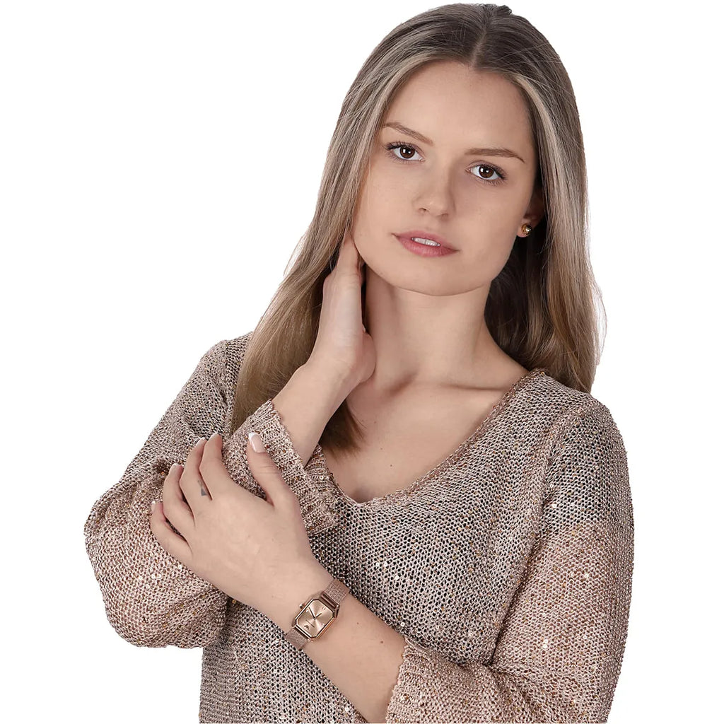 Emporio Armani Joy Quartz Rose Gold Dial Rose Gold Mesh Bracelet Watch For Women - AR11347 Buy Now By Emporio Armani