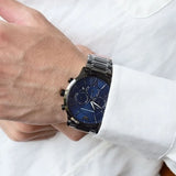 Emporio Armani Giovanni Chronograph Blue Dial Grey Steel Strap Watch For Men - AR11348 Buy Now By Emporio Armani