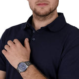 Emporio Armani Giovanni Chronograph Blue Dial Grey Steel Strap Watch For Men - AR11348 Buy Now By Emporio Armani