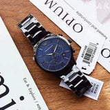 Emporio Armani Giovanni Chronograph Blue Dial Grey Steel Strap Watch For Men - AR11348 Buy Now By Emporio Armani