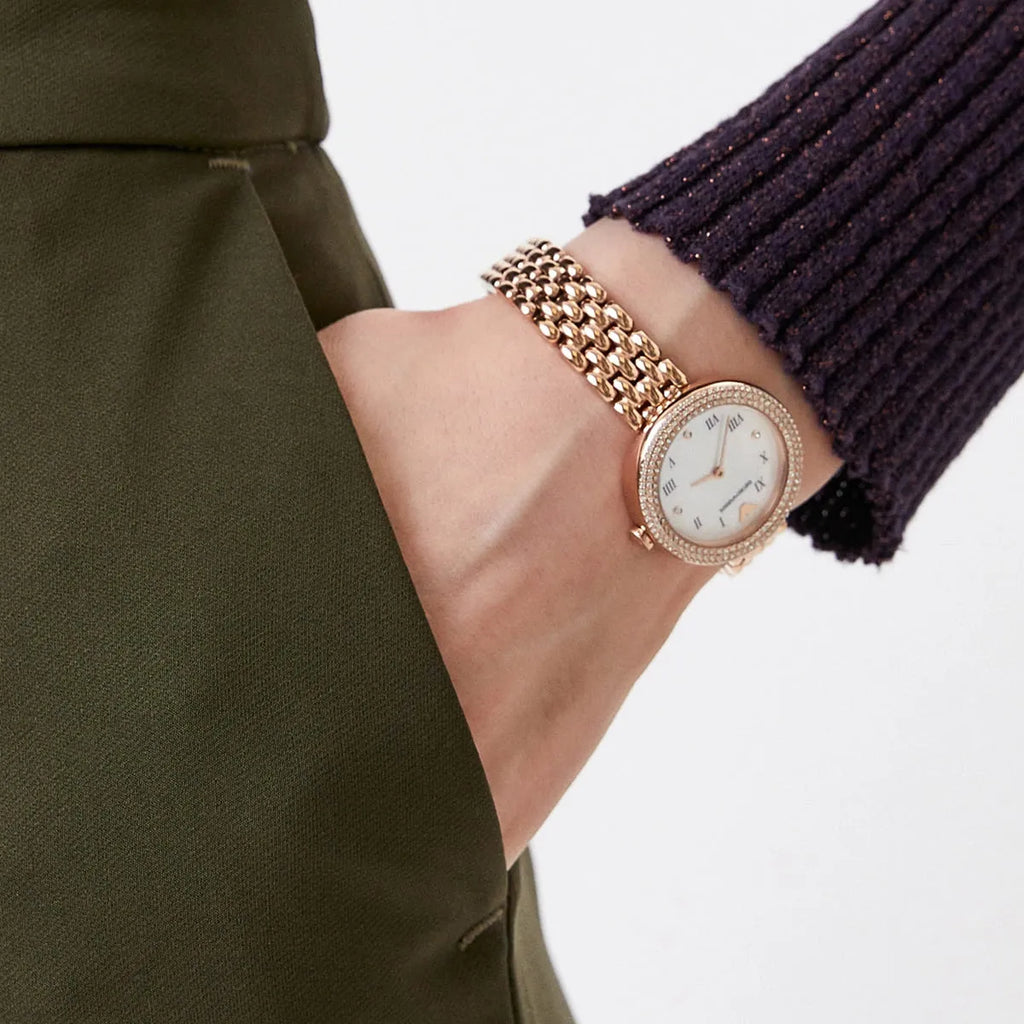 Emporio Armani Rosa Quartz Mother of Pearl White Dial Rose Gold Steel Strap Watch For Women - AR11355 Buy Now By Emporio Armani
