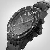 Emporio Armani Diver Chronograph Black Dial Black Steel Strap Watch For Men - AR11363 Buy Now By Emporio Armani