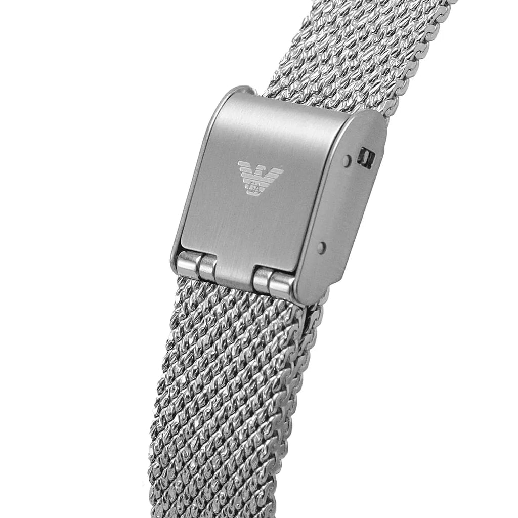 Emporio Armani Rosa Diamonds Mother of Pearl Blue Dial Silver Mesh Bracelet Watch For Women - AR11380 Buy Now By Emporio Armani