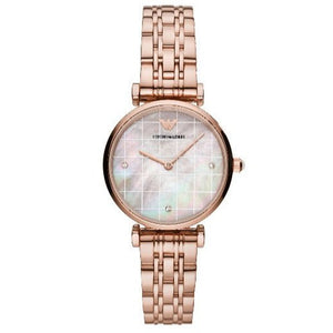 Emporio Armani Gianni T Bar Quartz Mother of Pearl Dial Rose Gold Steel Strap Watch For Women - AR11385 Buy Now By Emporio Armani