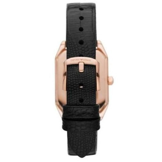 Emporio Armani Gioia Quartz Mother of Pearl Dial Black Leather Strap Watch For Women - AR11390 Buy Now By Emporio Armani