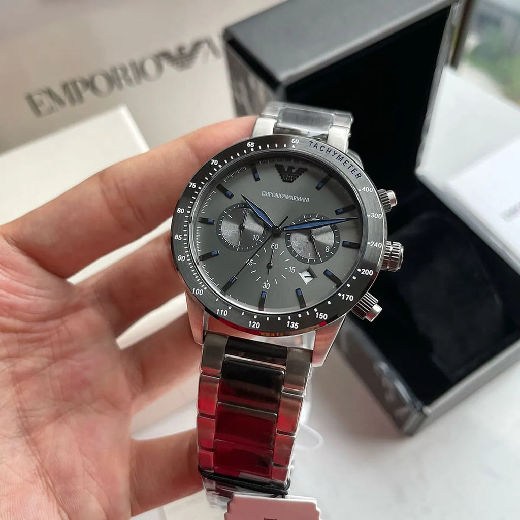 Emporio Armani Chronograph Grey Dial Two Tone Steel Strap Watch For Men - AR11391 Buy Now By Emporio Armani