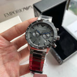 Emporio Armani Chronograph Grey Dial Two Tone Steel Strap Watch For Men - AR11391 Buy Now By Emporio Armani