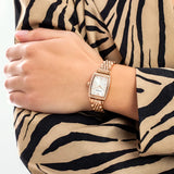 Emporio Armani Gianni T Bar Quartz Crystals White Dial Rose Gold Steel Strap Watch For Women - AR11406 Buy Now By Emporio Armani