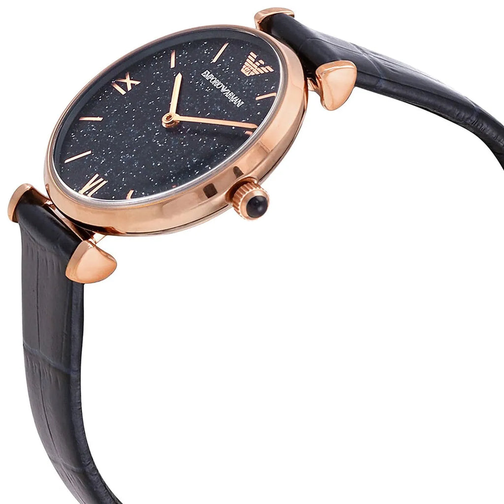 Emporio Armani Gianni T-Bar Quartz Blue Dial Blue Leather Strap Watch for Women - AR11424 Buy Now By Emporio Armani