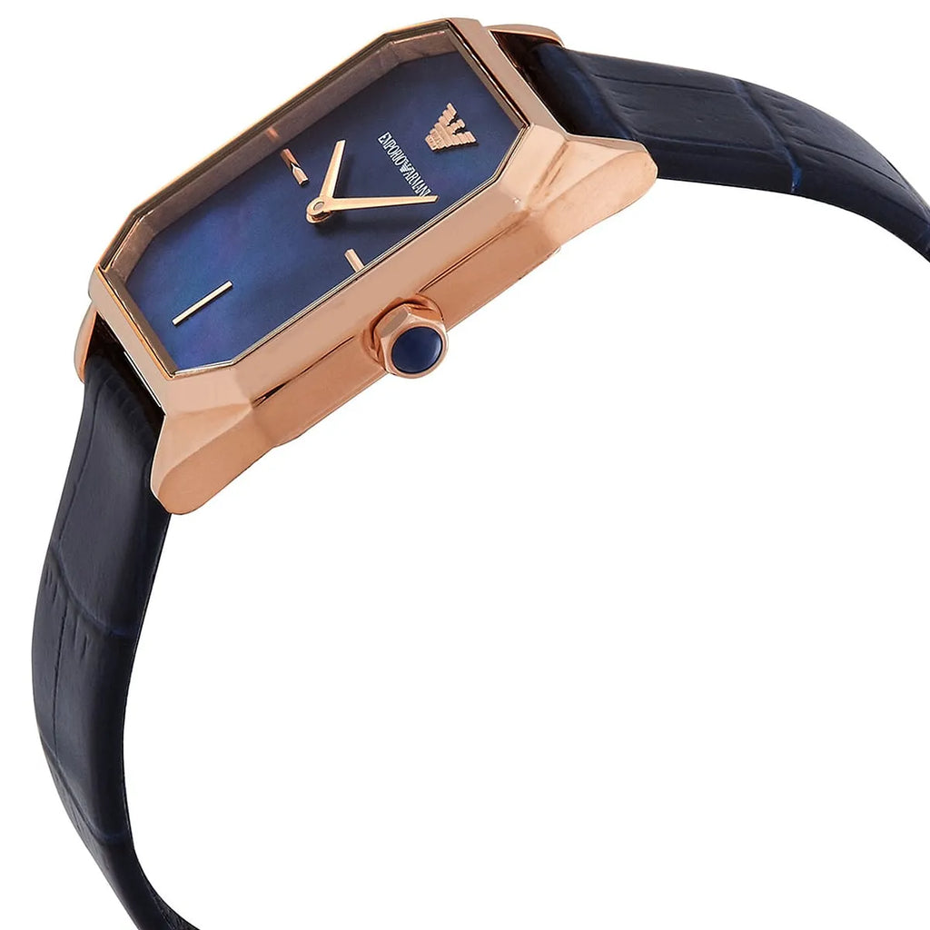 Emporio Armani Gioia Quartz Mother of Pearl Blue Dial Blue Leather Strap Watch For Women - AR11426 Buy Now By Emporio Armani