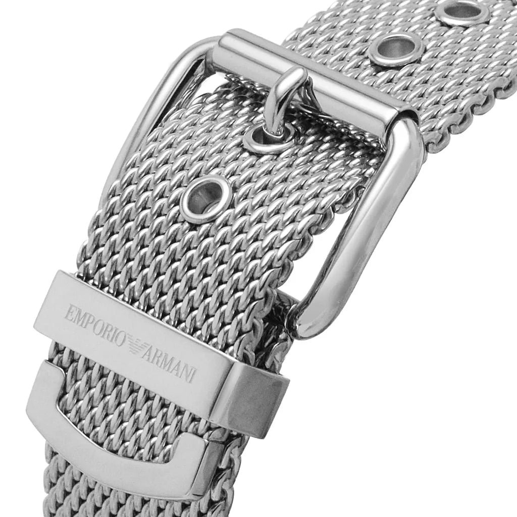 Emporio Armani Luigi Chronograph Quartz Black Dial Silver Mesh Bracelet Watch For Men - AR11429 Buy Now By Emporio Armani