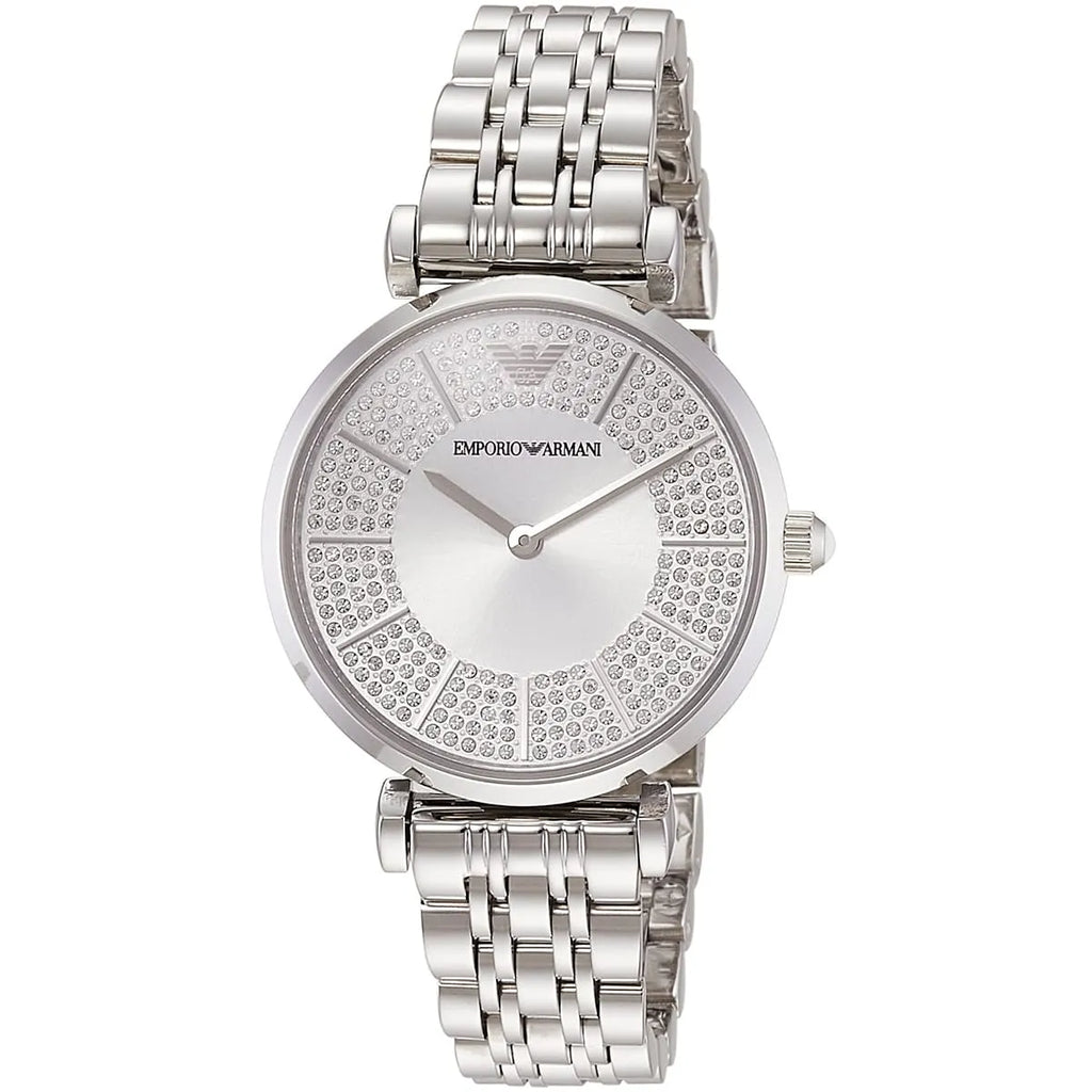 Emporio Armani Gianni T-Bar Quartz Silver Dial Silver Steel Strap Watch For Women - AR11445 Buy Now By Emporio Armani